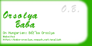 orsolya baba business card